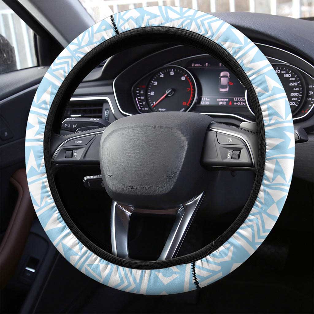 Fiji Regatta Steering Wheel Cover Palm Tree Tapa Pattern - Polynesian Pride