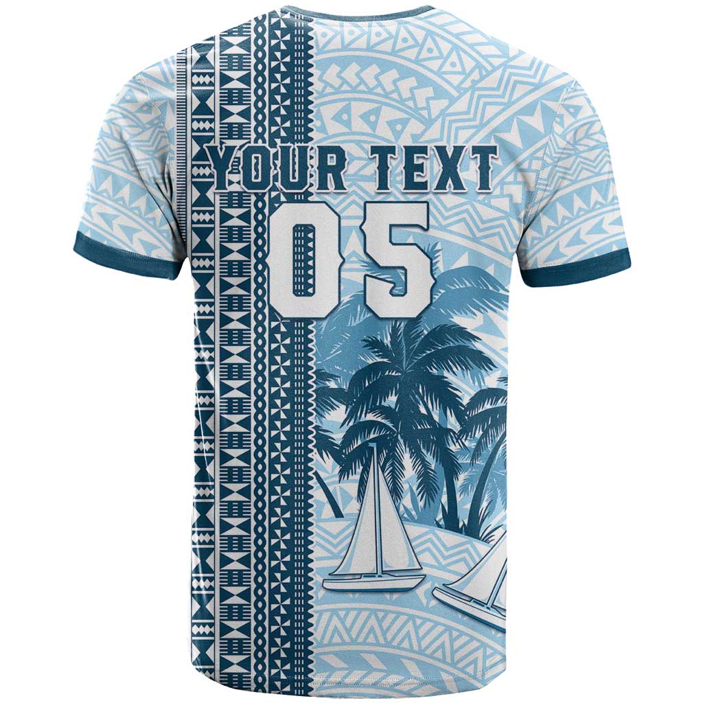 Custom Fiji Regatta T Shirt Palm Tree Tapa Pattern - Polynesian Pride