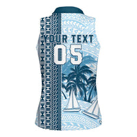 Custom Fiji Regatta Women Sleeveless Polo Shirt Palm Tree Tapa Pattern LT05 - Polynesian Pride