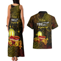 happy-diwali-festival-couples-matching-tank-maxi-dress-and-hawaiian-shirt-diya-lamp-hibiscus-polynesian-pattern