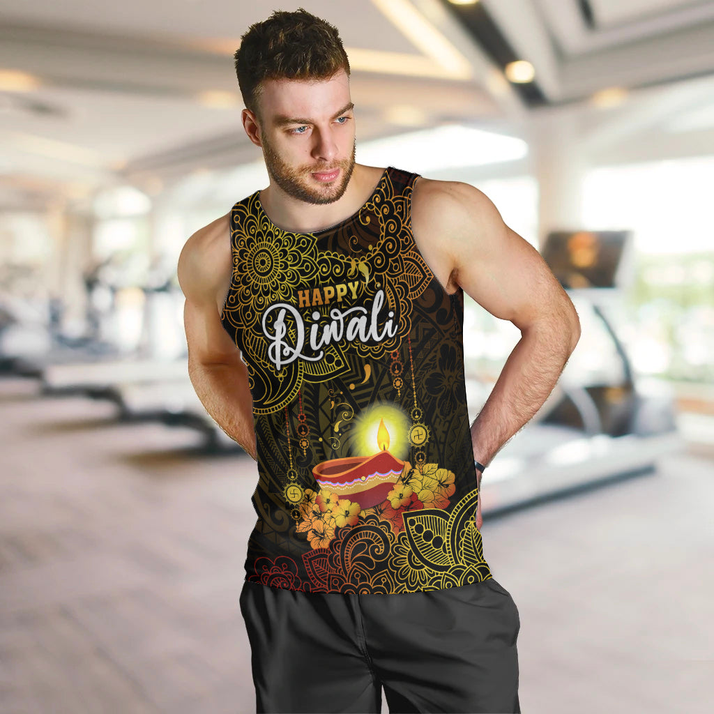 happy-diwali-festival-men-tank-top-diya-lamp-hibiscus-polynesian-pattern