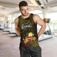 personalized-happy-diwali-festival-men-tank-top-diya-lamp-hibiscus-polynesian-pattern