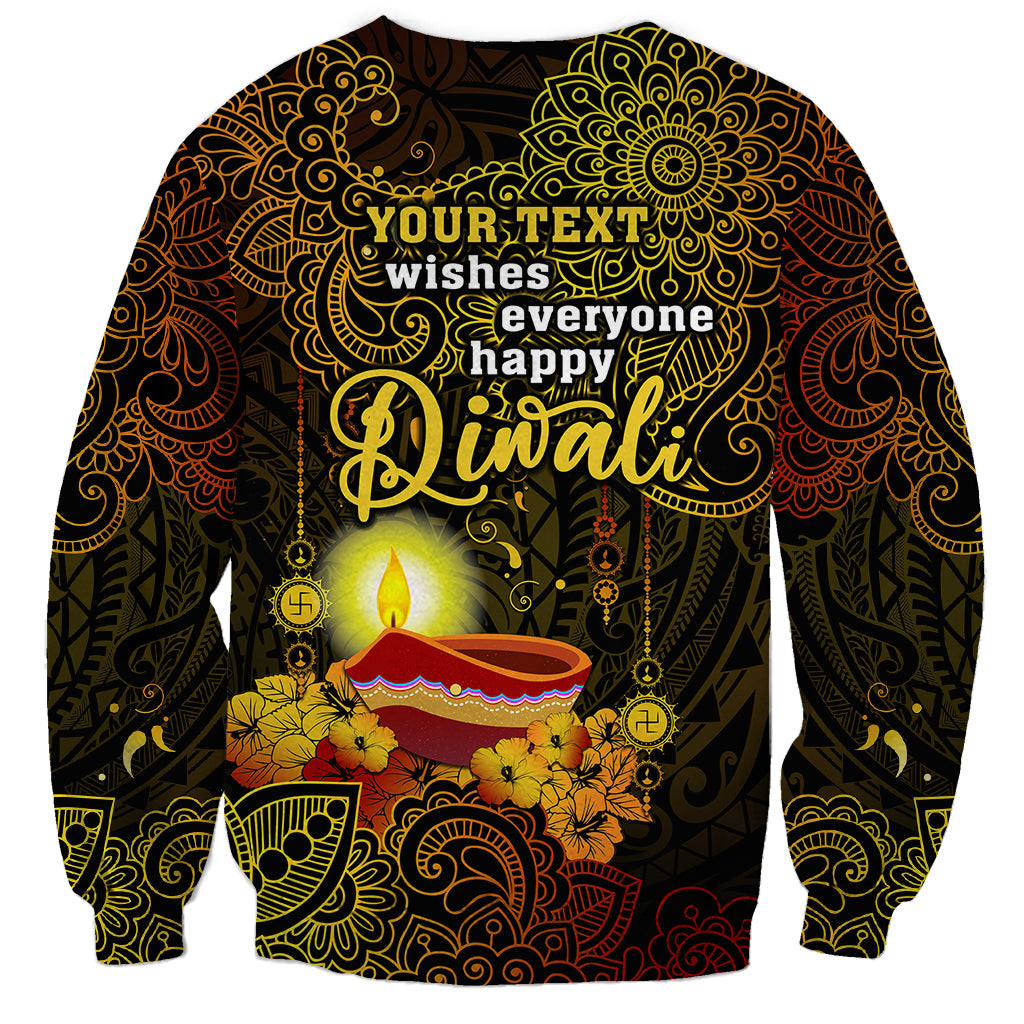 personalized-happy-diwali-festival-sweatshirt-diya-lamp-hibiscus-polynesian-pattern
