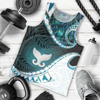 Aotearoa New Zealand Men Tank Top Maori Wera Paua Shell Teal Glitter