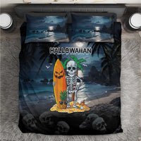 Hawaii Halloween Bedding Set Hallowaiian Skeleton Surf
