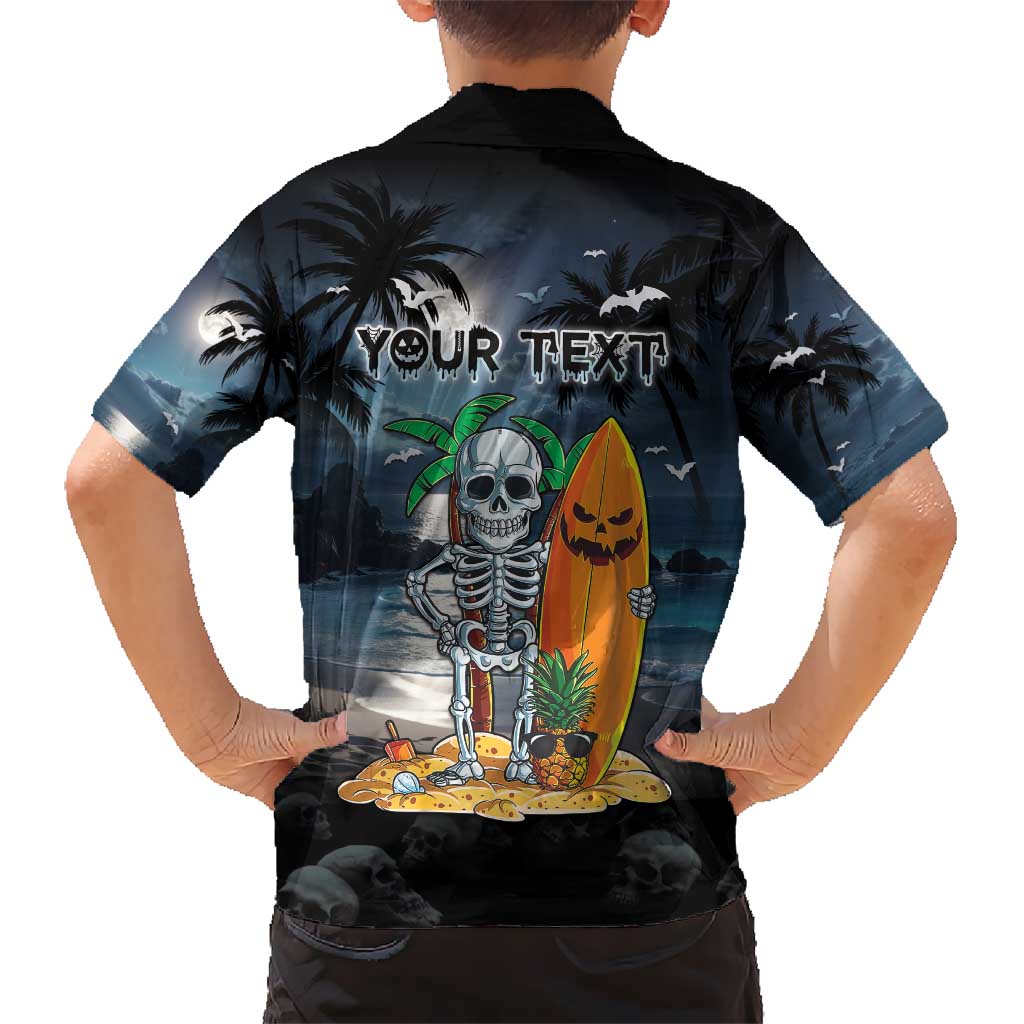 Personalised Hawaii Halloween Kid Hawaiian Shirt Hallowaiian Skeleton Surf LT05 - Polynesian Pride