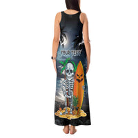 Personalised Hawaii Halloween Tank Maxi Dress Hallowaiian Skeleton Surf