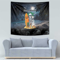 Hawaii Halloween Tapestry Hallowaiian Skeleton Surf LT05 - Polynesian Pride