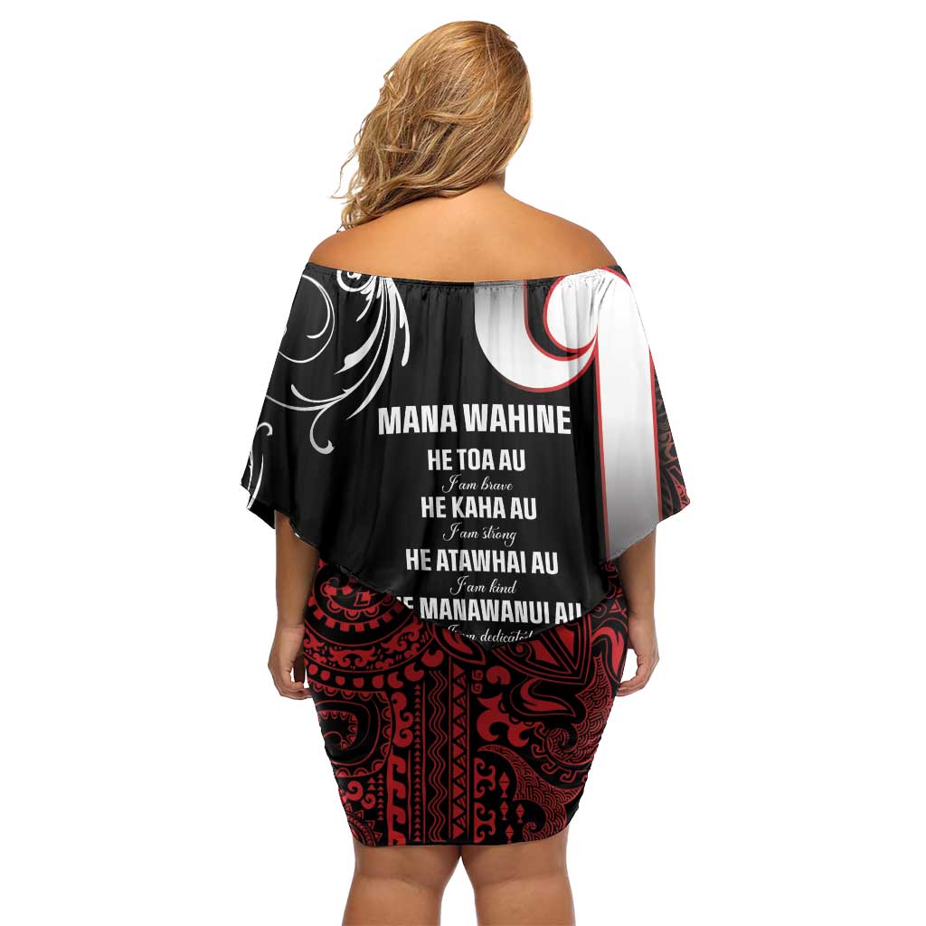 New Zealand Aotearoa Mana Wahine Family Matching Off Shoulder Short Dress and Hawaiian Shirt