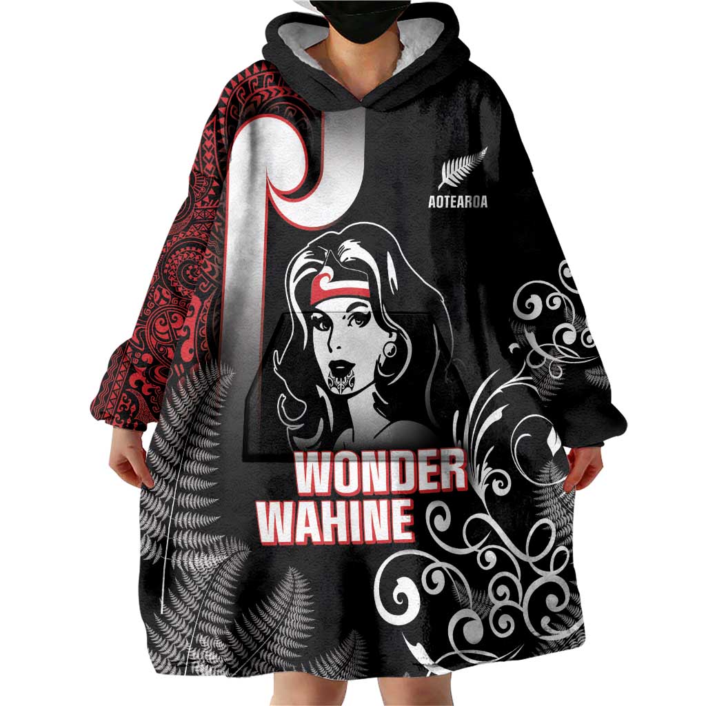 New Zealand Aotearoa Mana Wahine Wearable Blanket Hoodie