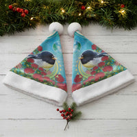 New Zealand Tomtit Christmas Santa Hat Maori Koru With Pohutukawa Galaxy Style - Polynesian Pride