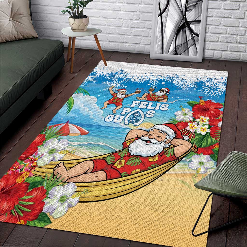 Guam Christmas Area Rug Felis Pasgua Chilling Santa - Polynesian Pride