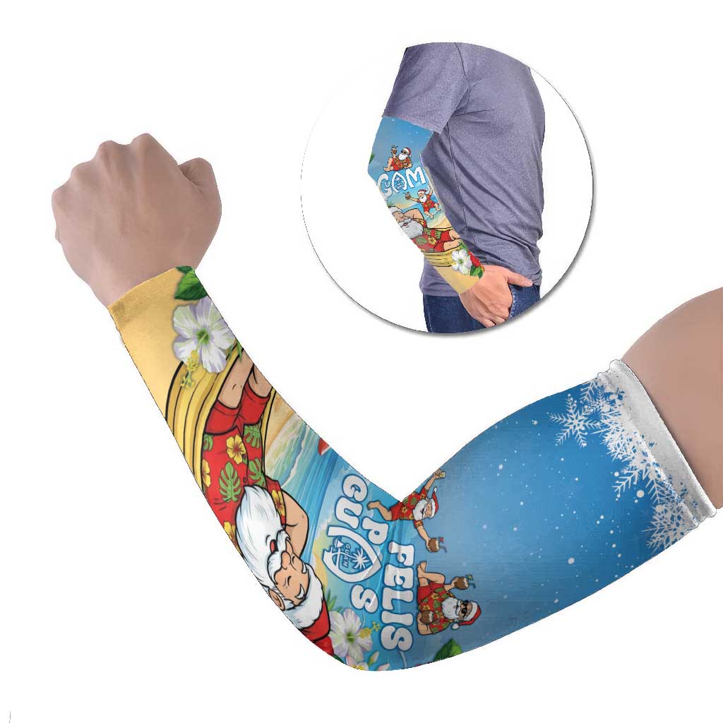 Guam Christmas Arm Sleeves Felis Pasgua Chilling Santa - Polynesian Pride