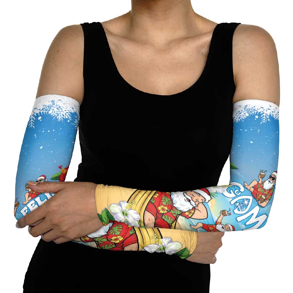 Guam Christmas Arm Sleeves Felis Pasgua Chilling Santa - Polynesian Pride