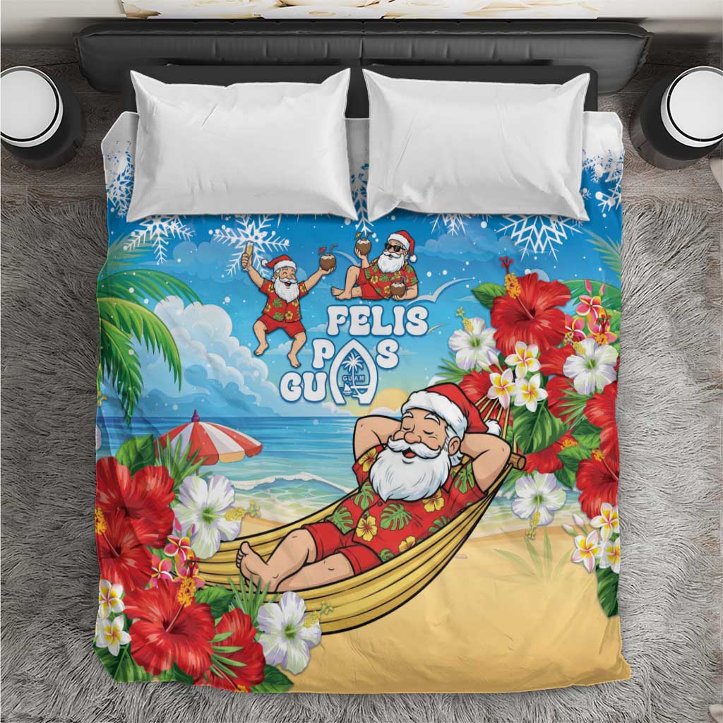 Guam Christmas Bedding Set Felis Pasgua Chilling Santa - Polynesian Pride