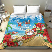 Guam Christmas Bedding Set Felis Pasgua Chilling Santa - Polynesian Pride