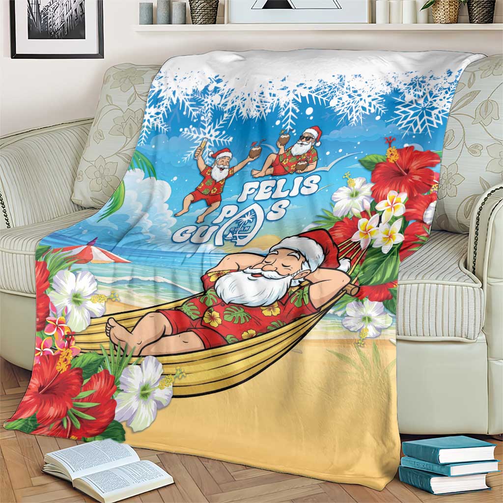 Guam Christmas Blanket Felis Pasgua Chilling Santa - Polynesian Pride