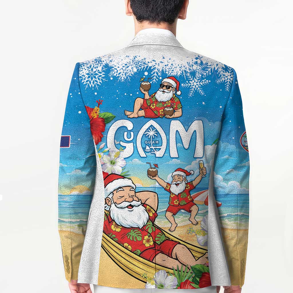 Guam Christmas Blazer Felis Pasgua Chilling Santa - Polynesian Pride