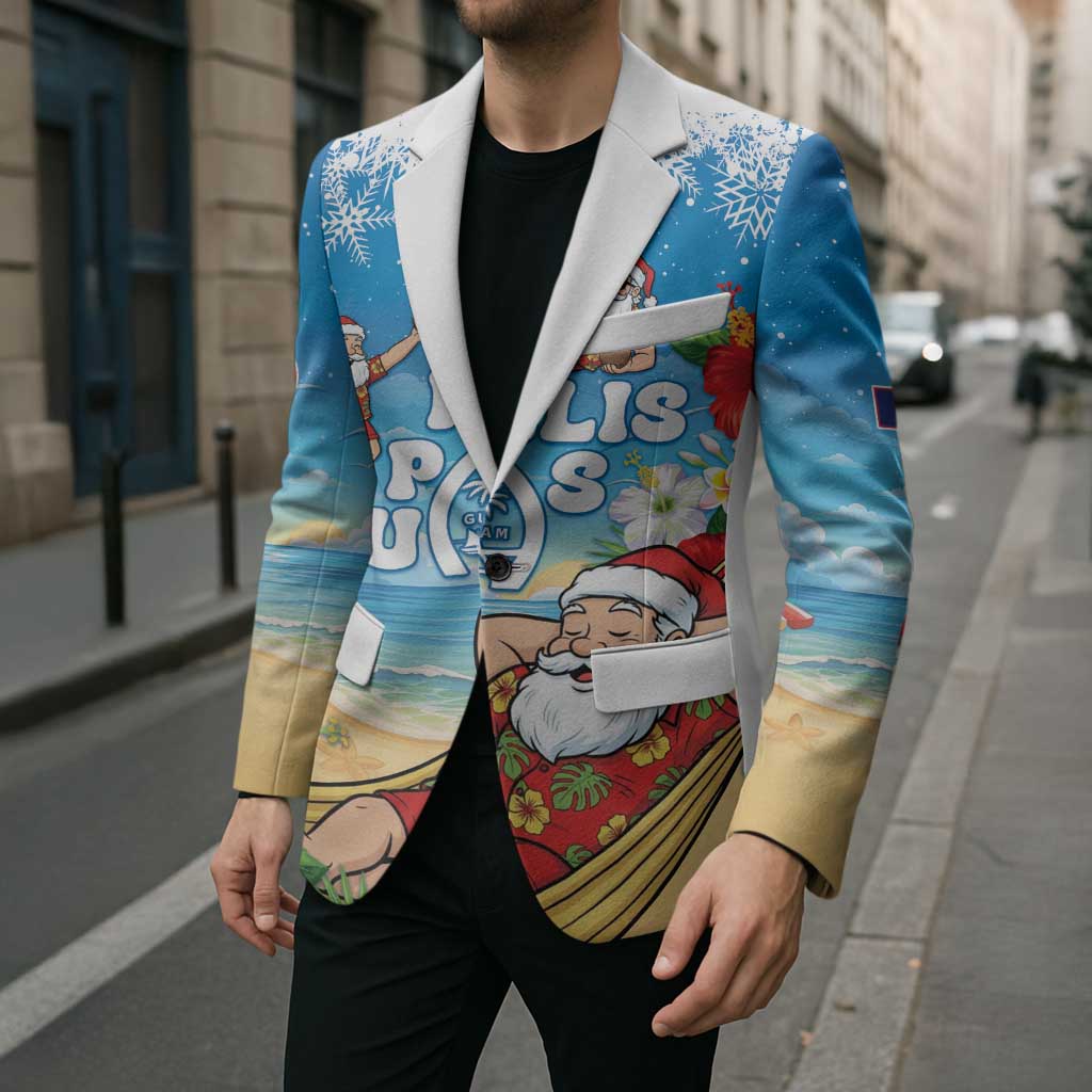 Guam Christmas Blazer Felis Pasgua Chilling Santa - Polynesian Pride