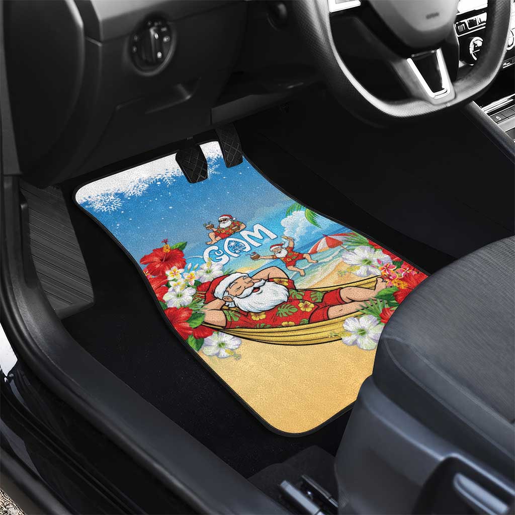 Guam Christmas Car Mats Felis Pasgua Chilling Santa - Polynesian Pride