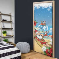 Guam Christmas Door Cover Felis Pasgua Chilling Santa - Polynesian Pride
