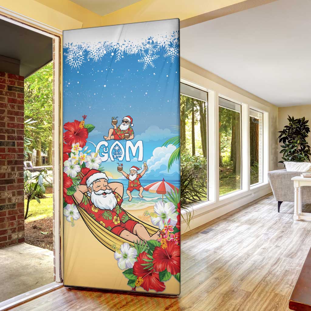 Guam Christmas Door Cover Felis Pasgua Chilling Santa - Polynesian Pride
