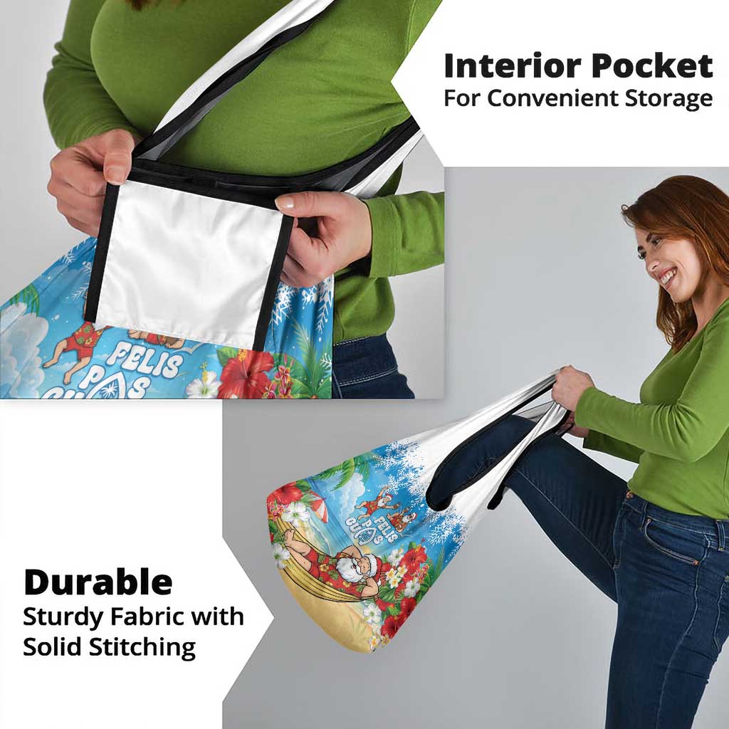 Guam Christmas Grocery Bag Felis Pasgua Chilling Santa - Polynesian Pride