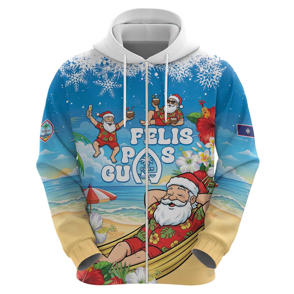 Guam Christmas Hoodie Felis Pasgua Chilling Santa - Polynesian Pride