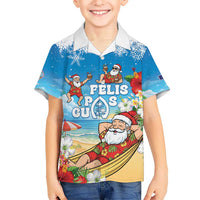 Guam Christmas Kid Hawaiian Shirt Felis Pasgua Chilling Santa - Polynesian Pride
