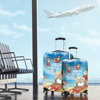 Guam Christmas Luggage Cover Felis Pasgua Chilling Santa - Polynesian Pride