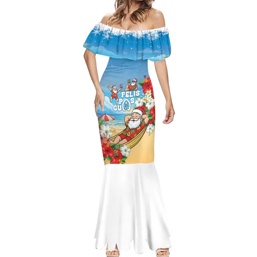 Guam Christmas Mermaid Dress Felis Pasgua Chilling Santa - Polynesian Pride