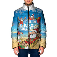 Guam Christmas Padded Jacket Felis Pasgua Chilling Santa - Polynesian Pride