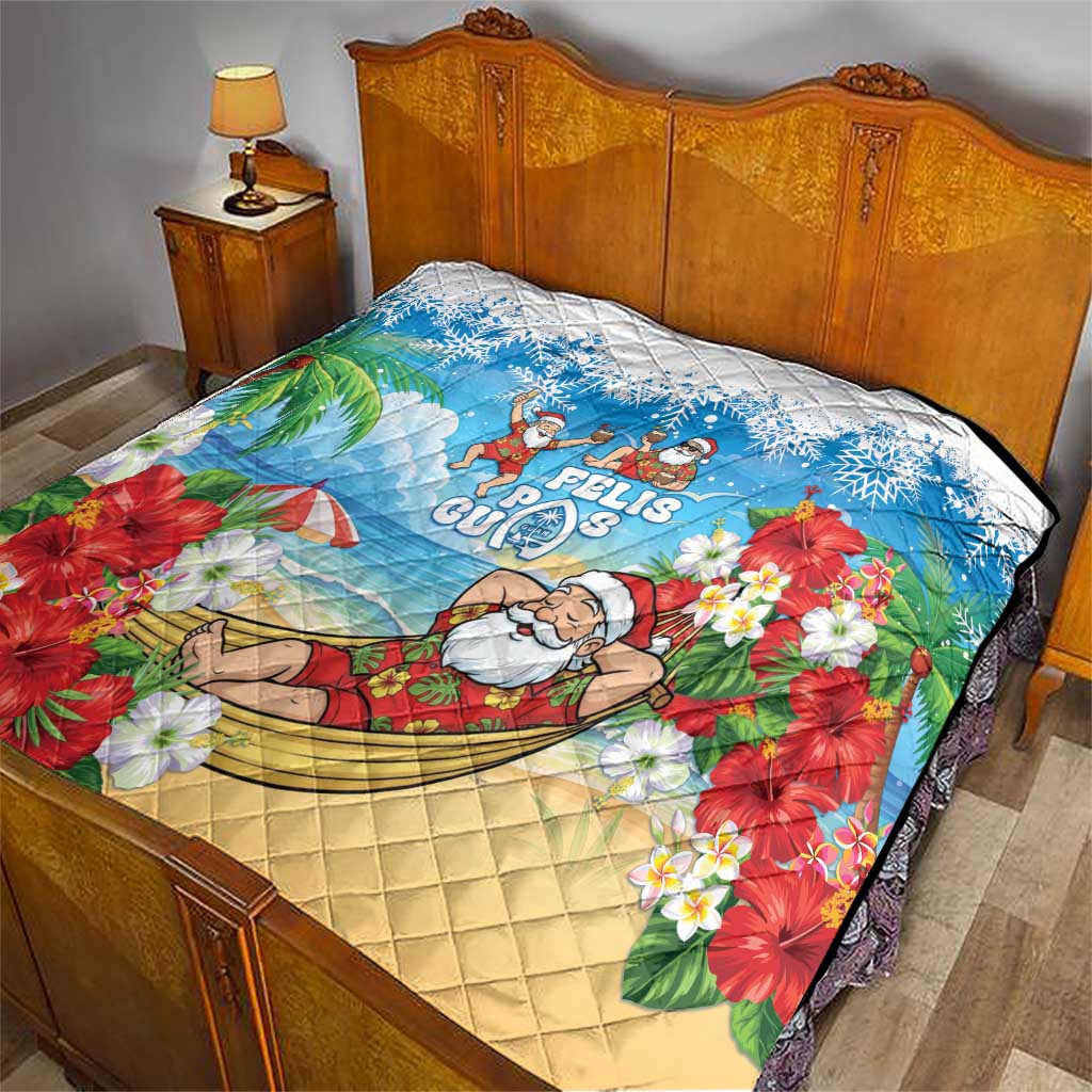 Guam Christmas Quilt Felis Pasgua Chilling Santa - Polynesian Pride