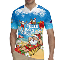 Guam Christmas Rugby Jersey Felis Pasgua Chilling Santa - Polynesian Pride