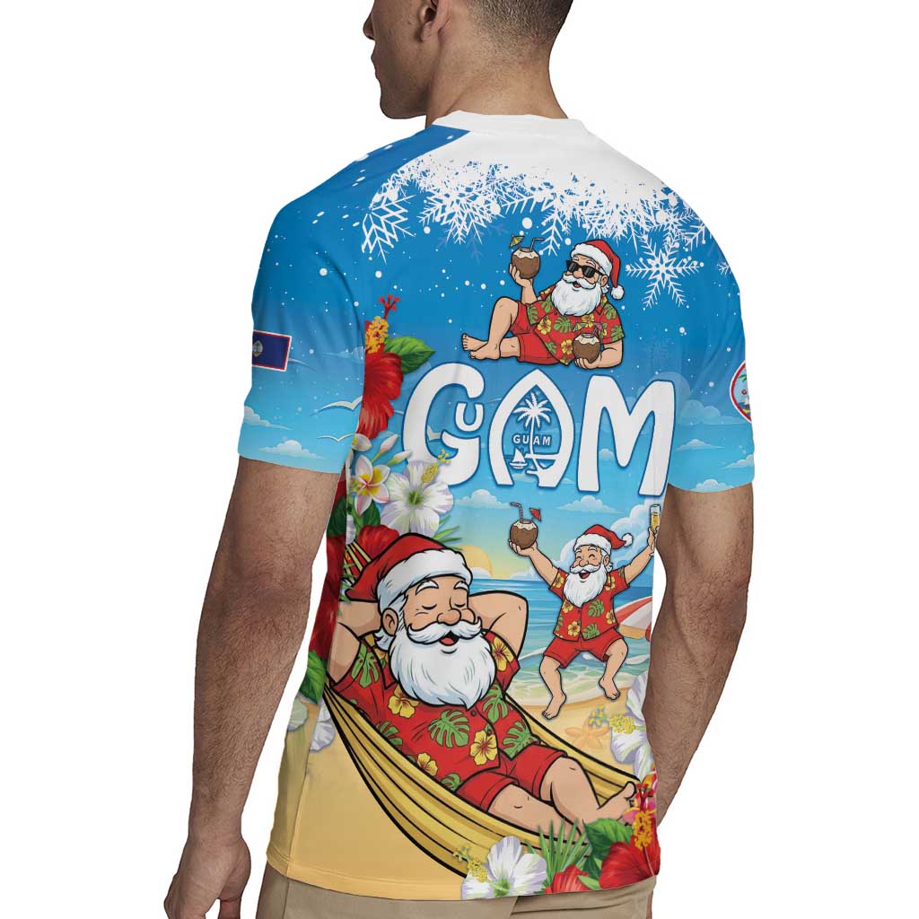 Guam Christmas Rugby Jersey Felis Pasgua Chilling Santa - Polynesian Pride