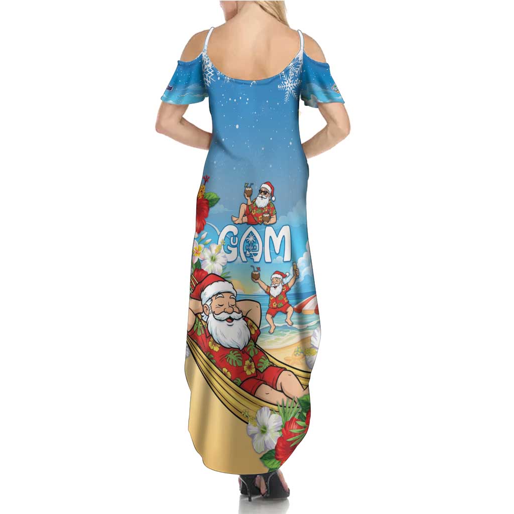 Guam Christmas Summer Maxi Dress Felis Pasgua Chilling Santa - Polynesian Pride