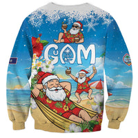 Guam Christmas Sweatshirt Felis Pasgua Chilling Santa - Polynesian Pride