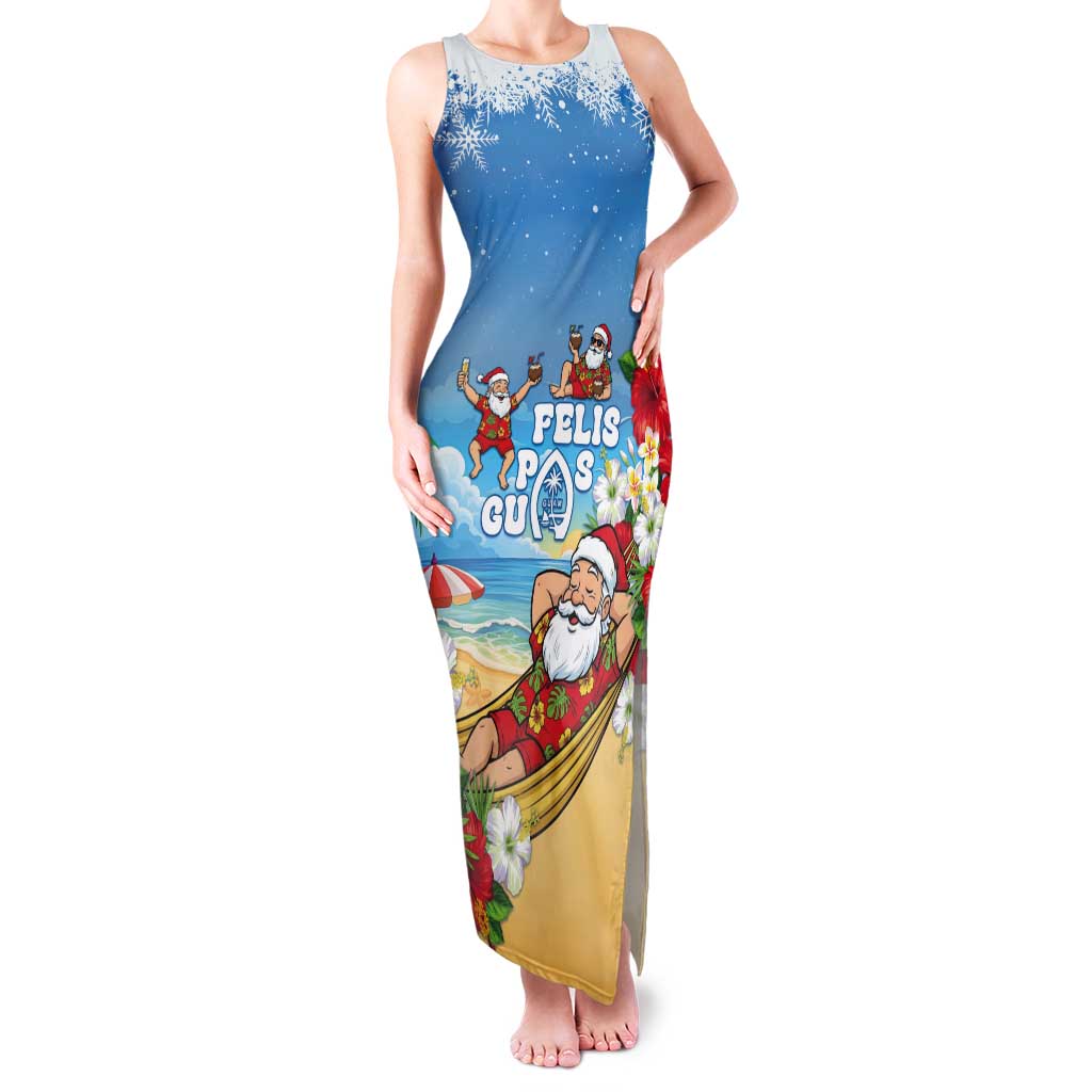 Guam Christmas Tank Maxi Dress Felis Pasgua Chilling Santa - Polynesian Pride
