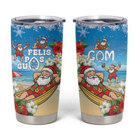 Guam Christmas Tumbler Cup Felis Pasgua Chilling Santa - Polynesian Pride