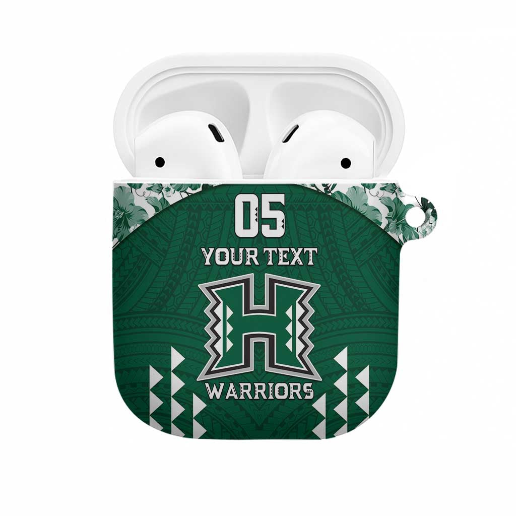 Custom Hawaii Football AirPods Case Rainbow Warriors Tropical Vibes LT05 Green - Polynesian Pride