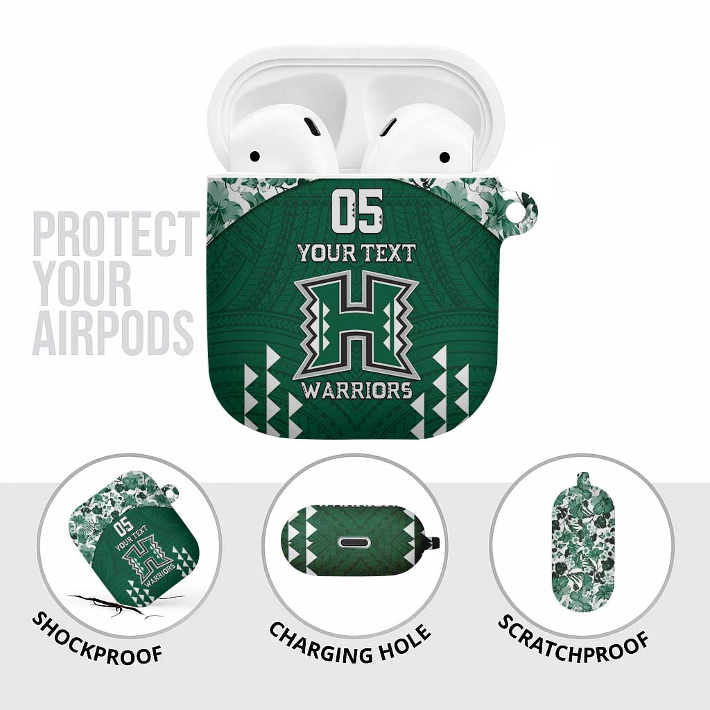 Custom Hawaii Football AirPods Case Rainbow Warriors Tropical Vibes LT05 - Polynesian Pride