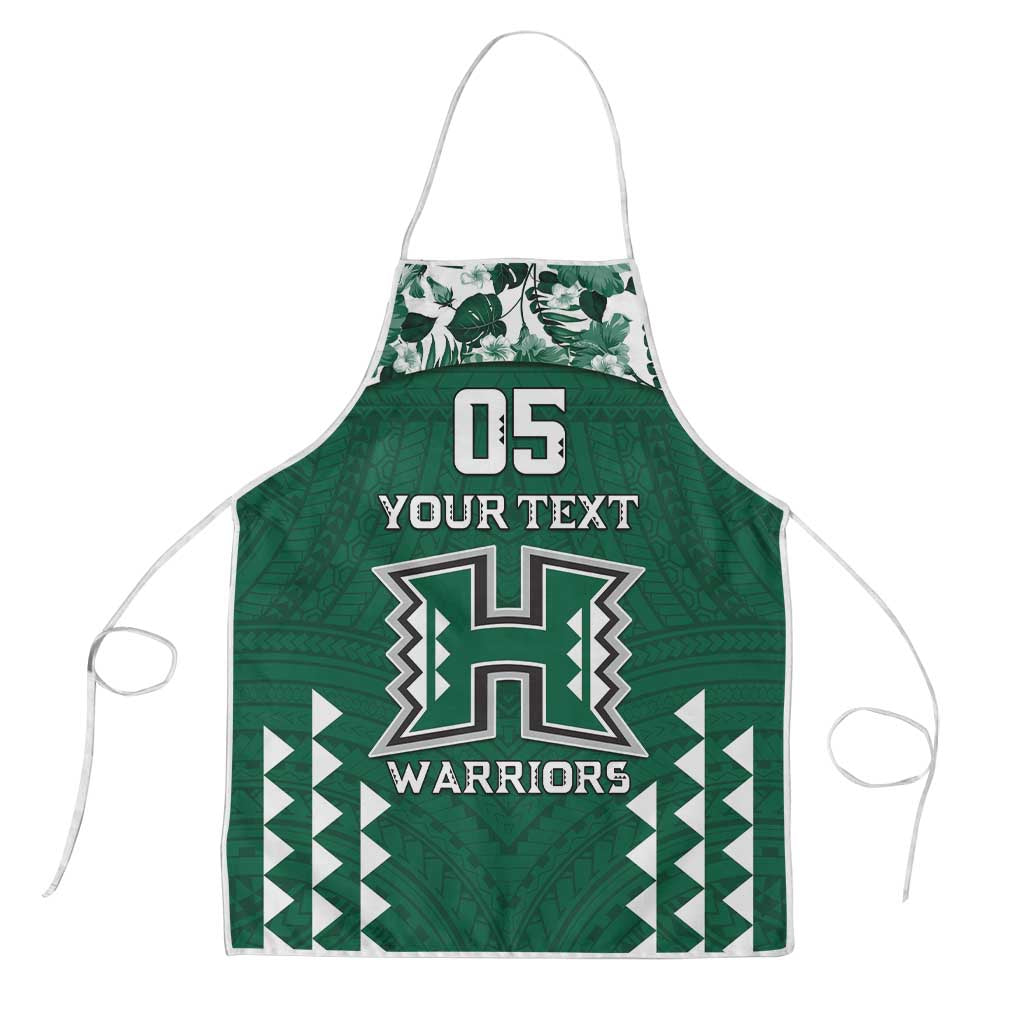 Custom Hawaii Football Apron Rainbow Warriors Tropical Vibes LT05 Green - Polynesian Pride