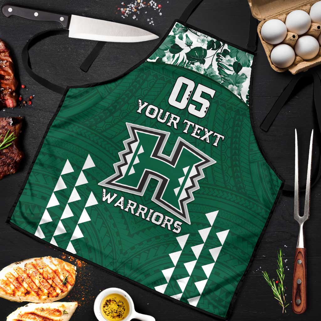 Custom Hawaii Football Apron Rainbow Warriors Tropical Vibes LT05 Green - Polynesian Pride