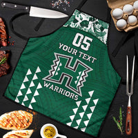 Custom Hawaii Football Apron Rainbow Warriors Tropical Vibes LT05 Green - Polynesian Pride