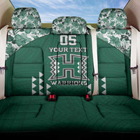 Custom Hawaii Football Back Car Seat Cover Rainbow Warriors Tropical Vibes - Polynesian Pride