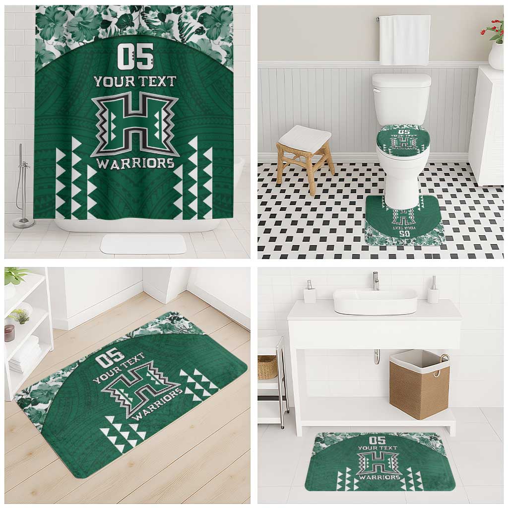 Custom Hawaii Football Bathroom Set Rainbow Warriors Tropical Vibes - Polynesian Pride
