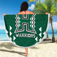 Custom Hawaii Football Beach Blanket Rainbow Warriors Tropical Vibes - Polynesian Pride