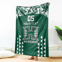 Custom Hawaii Football Blanket Rainbow Warriors Tropical Vibes - Polynesian Pride