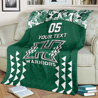 Custom Hawaii Football Blanket Rainbow Warriors Tropical Vibes - Polynesian Pride
