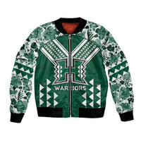 Custom Hawaii Football Bomber Jacket Rainbow Warriors Tropical Vibes - Polynesian Pride